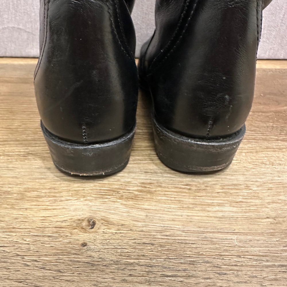 FRYE Women Black Leather Riding Boots‎ Genuine Goodyear Welt Size 6.5 READ - Picture 8 of 13